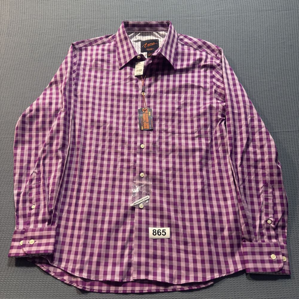 Egara Men's Warehouse‎ Slim-Fit Stretch Shirt Men's Sz L Brand New